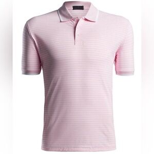 G/Fore Perforated Stripe Tech Golf Polo Blush Pink Extra Large NWT GFore